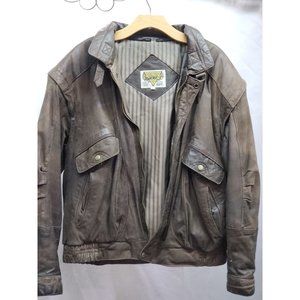 Leather Bomber Jacket, Phase 2,  Vintage MENS LARGE